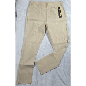 Mira Luxe Activewear Pants Sz 2x NWT Tan Denim Pull-on Pockets Jeggins 0804